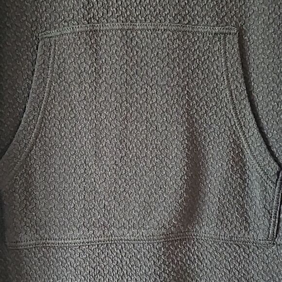 J Jill Women Textured Sweatshirt Green Kangaroo Pocket Round Neck Pullover Sz S - Picture 3 of 11